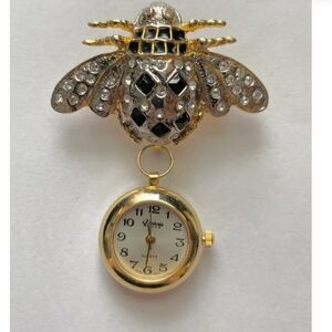 Vintague Revlon Gold Bee Brooch with Watch